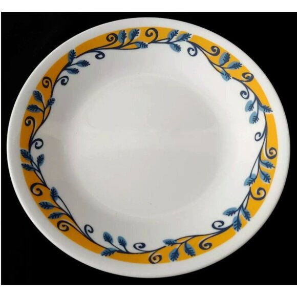 Corelle Casa Flora Dinner plate and salad/bread plate 10 1/4" yellow blue vine - Picture 4 of 8
